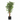 An artificial potted tree with green leaves and brown twisted trunks, planted in a black faceted geometric pot, shown against a plain white background.