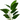 An artificial potted plant featuring large green tropical leaves and a black faceted geometric pot, isolated on a white background.